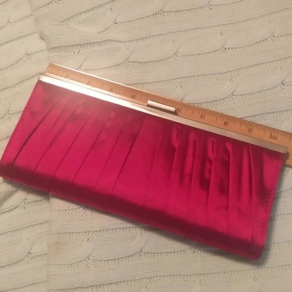 Satin ruby clutch